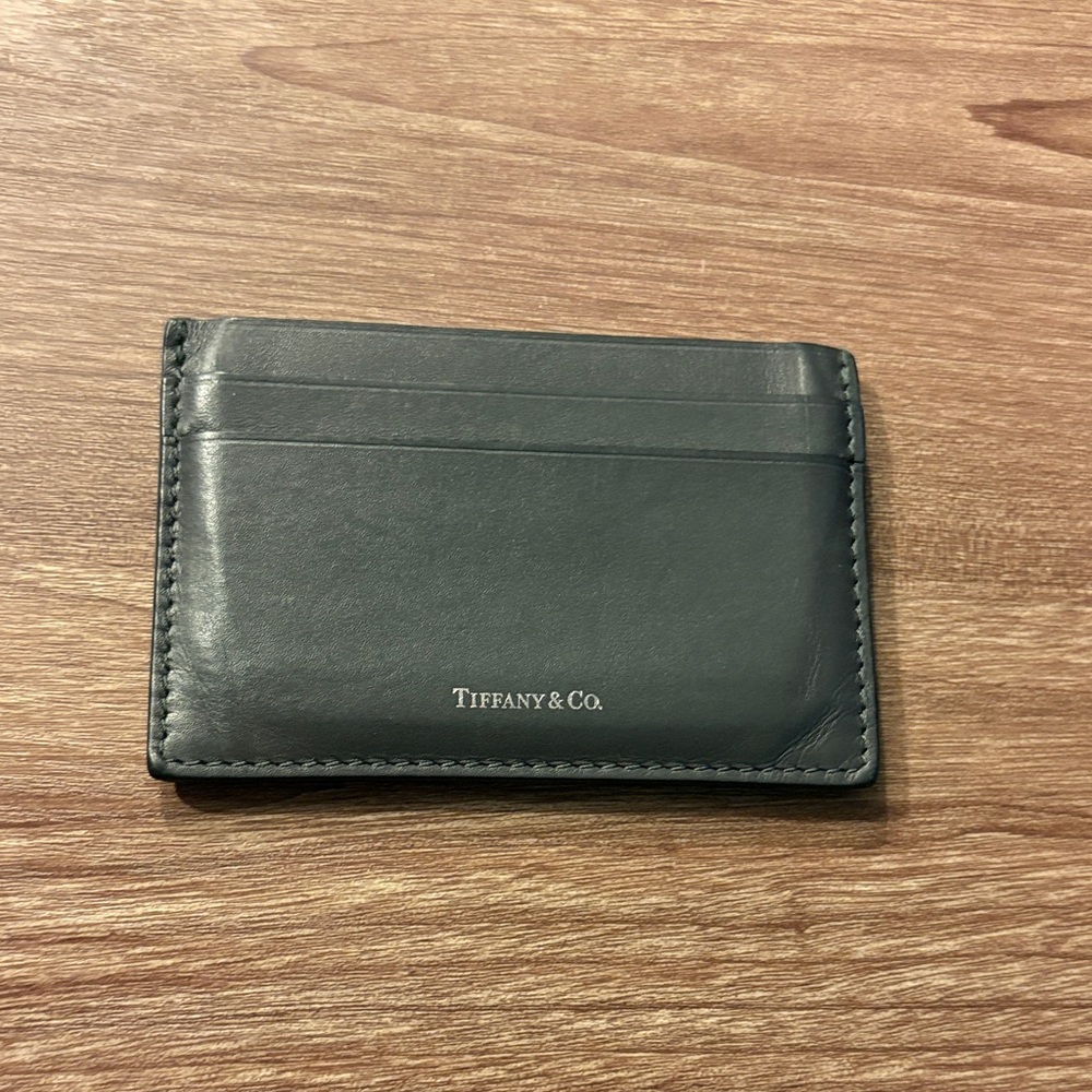 Tiffany & Co. Dark Gray Leather Card Holder